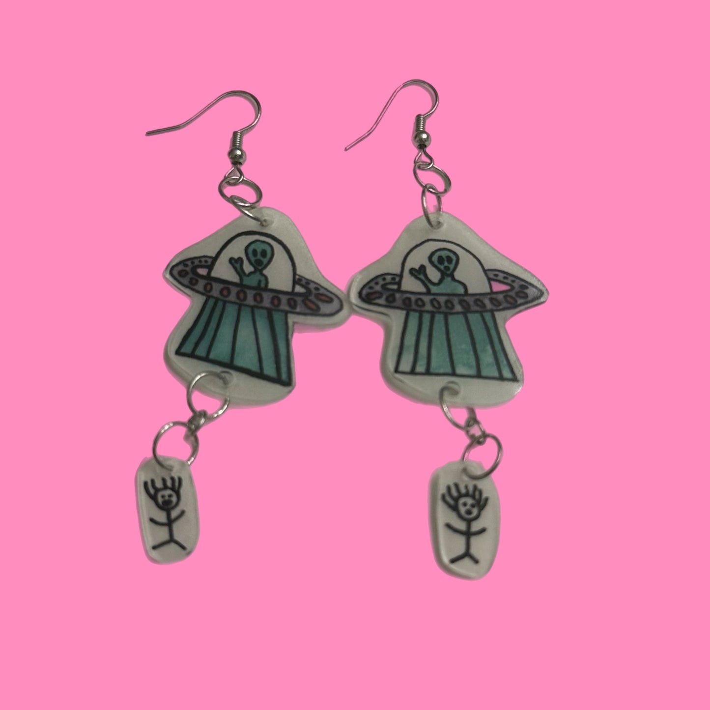 Alien abduction earrings